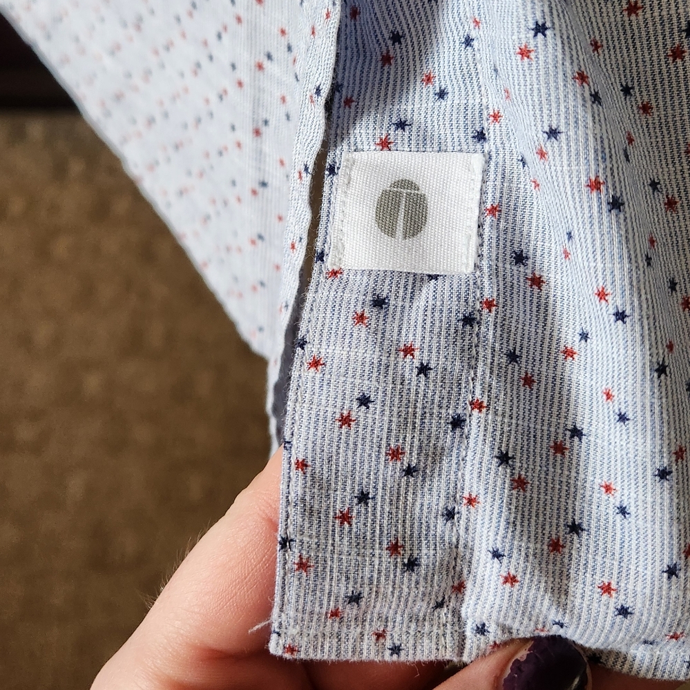 Women's Light Blue Patterned Top - Picture 6 of 9